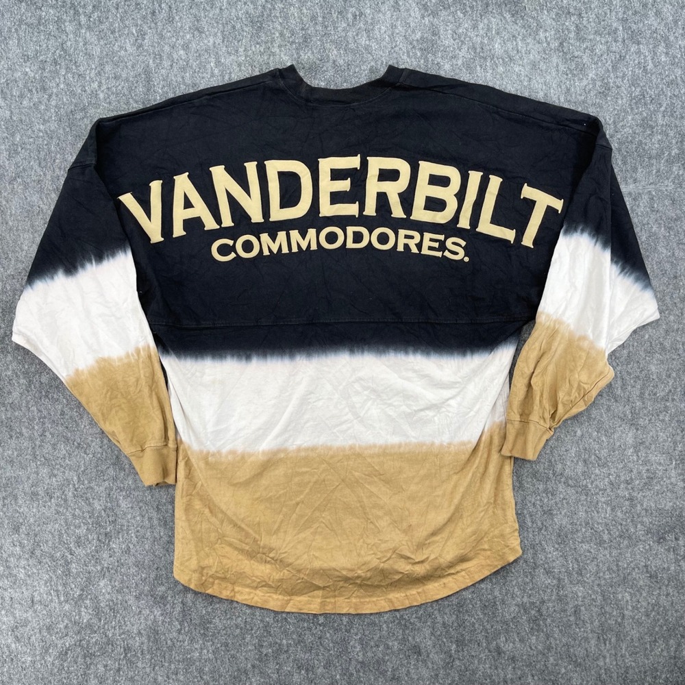Vanderbilt Commodores Shirt Mens Large Spirit Jersey Long Sleeve Tye Dye Gold